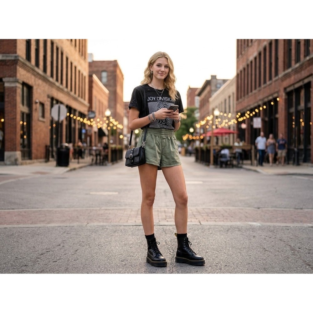 Aerie Olive Green Smocked High Waisted Shorts Casual Pocketed Green Size L